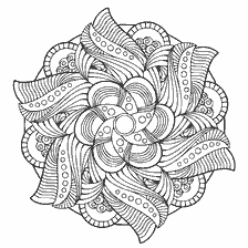 kleurplaat: Kleuren mandala met bloemen en golvende patronen