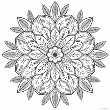 kleurplaat: Kleurplaten voor volwassenen anti-stress met een bloemenmandala