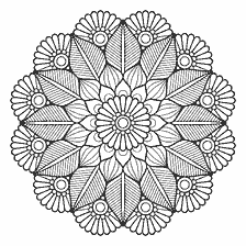 kleurplaat: Kleurende bloem mandala voor volwassenen