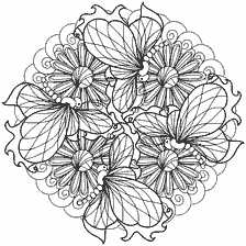 kleurplaat: Anti-stress kleuring met bloemen en vlinders