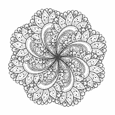 kleurplaat: Anti-stress kleuren mandala met bloemen patronen