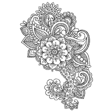 kleurplaat: Kleurende bloemen voor volwassenen anti-stress