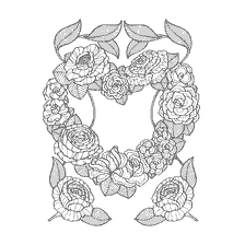 kleurplaat: Kleurplaten voor volwassenen met een bloemenkrans