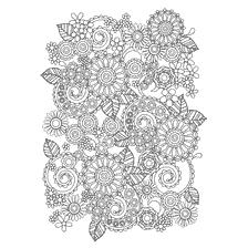 kleurplaat: Anti-stress kleuring met bloemen en patronen