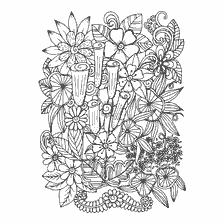 kleurplaat: Anti-stress kleuring met bloemen