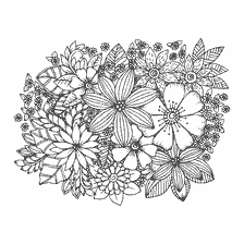 kleurplaat: Anti-stress kleuring met bloemen
