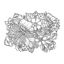 kleurplaat: Kleurplaten voor volwassenen met bloemen en bladeren
