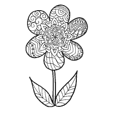 kleurplaat: Kleurplaten voor volwassenen met een bloem in anti-stress stijl