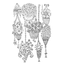 kleurplaat: Kleurplaten voor volwassenen met bloemen in Kashpo