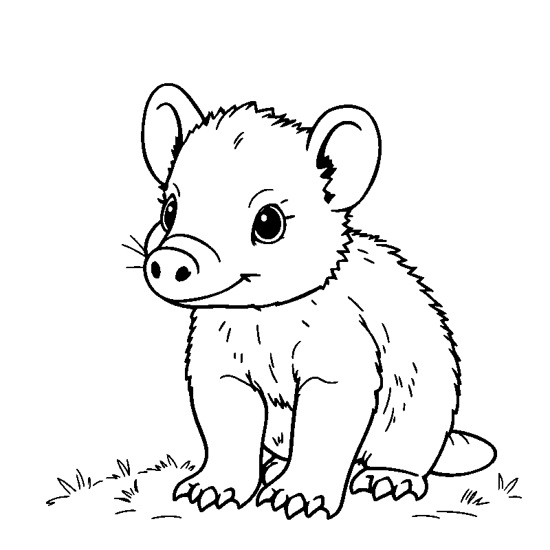 Bebé oso hormiguero adorable dibujo para colorear