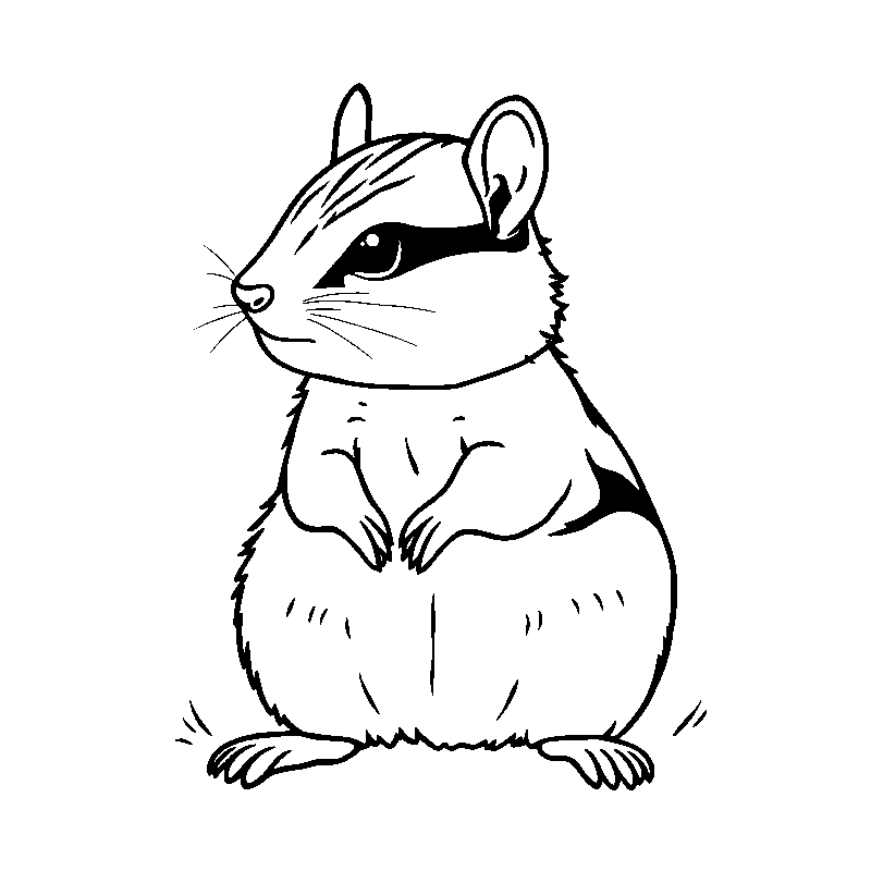 Cute baby chipmunk coloring page