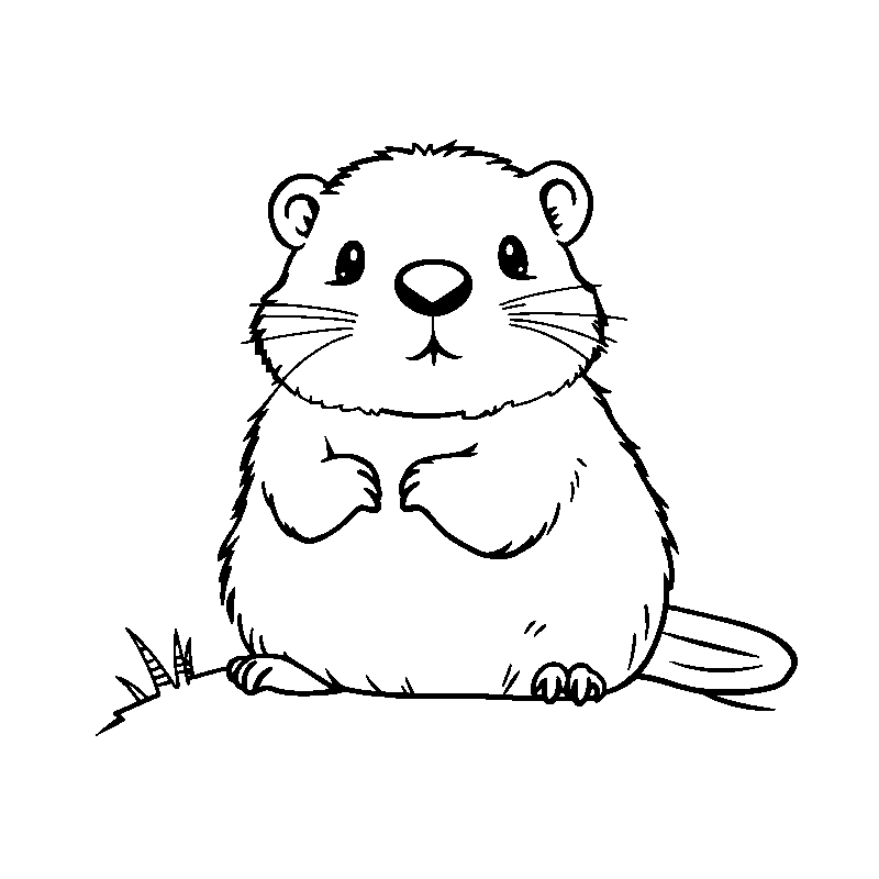 Petit castor mignon coloriage