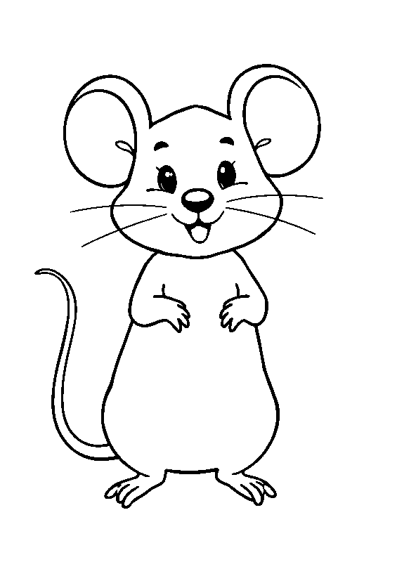 Jolie souris mignonne coloriage