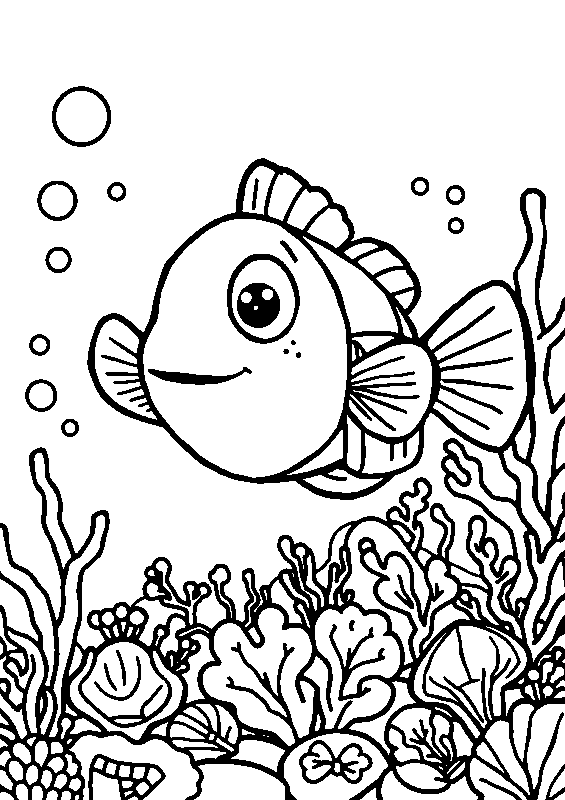Nemo clown mignon explorateur coloriage