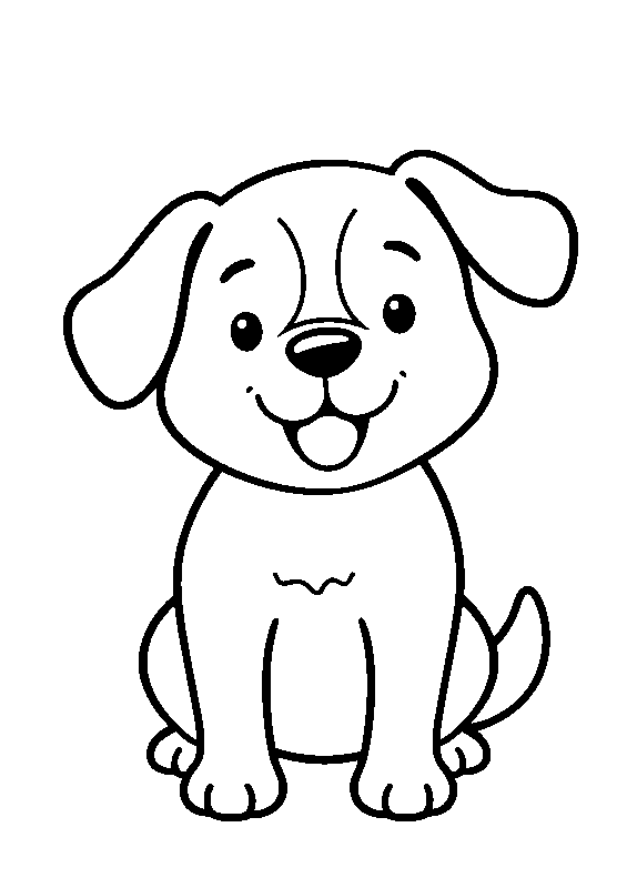 Perro lindo para colorear dibujo para colorear