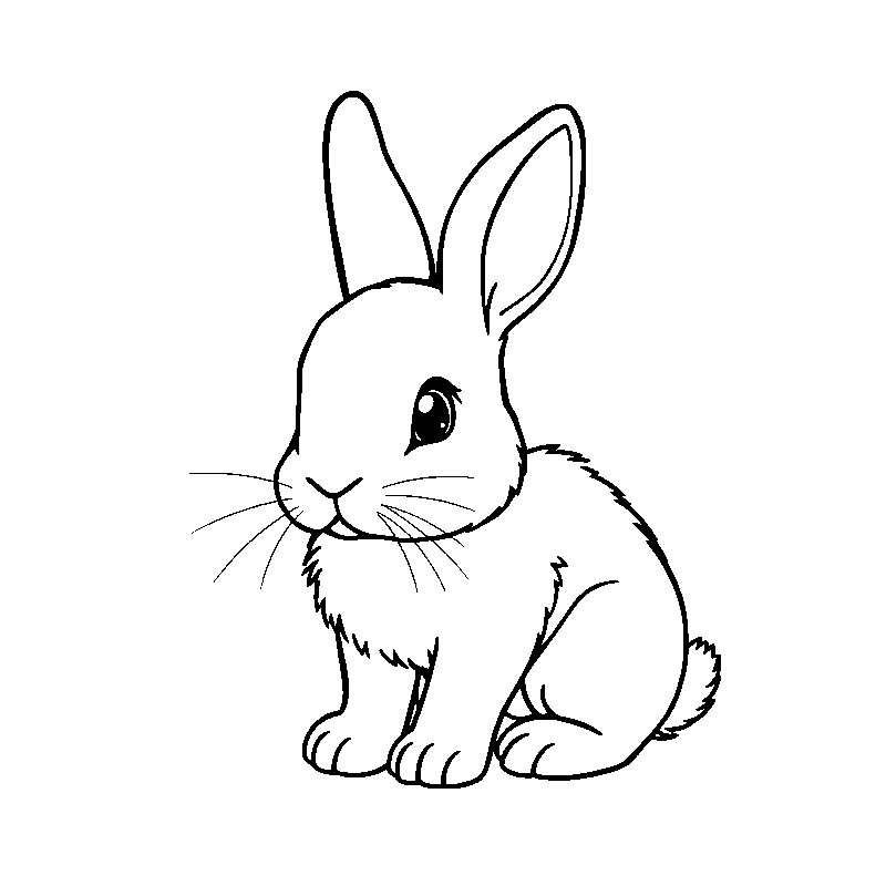 Cute baby rabbit coloring page