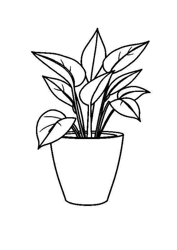 Vaso de planta para colorir página para colorir
