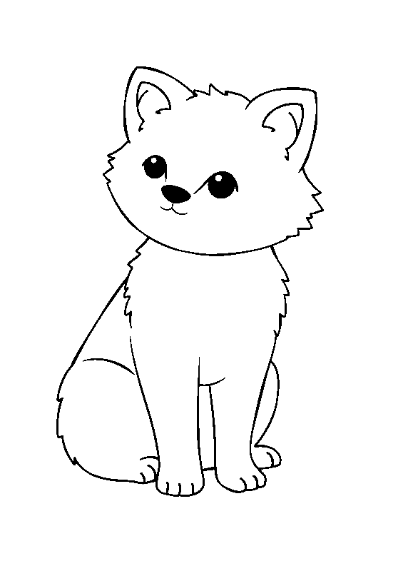 Playful cat with yarn coloring page