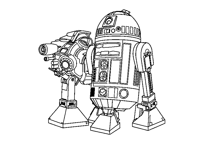 R2-D2 Repairs Spaceship coloring page