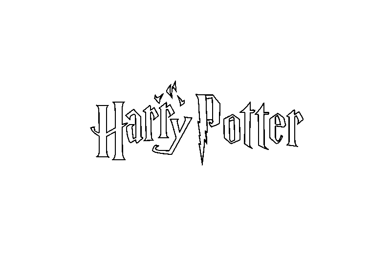 Harry potter with wand coloring page