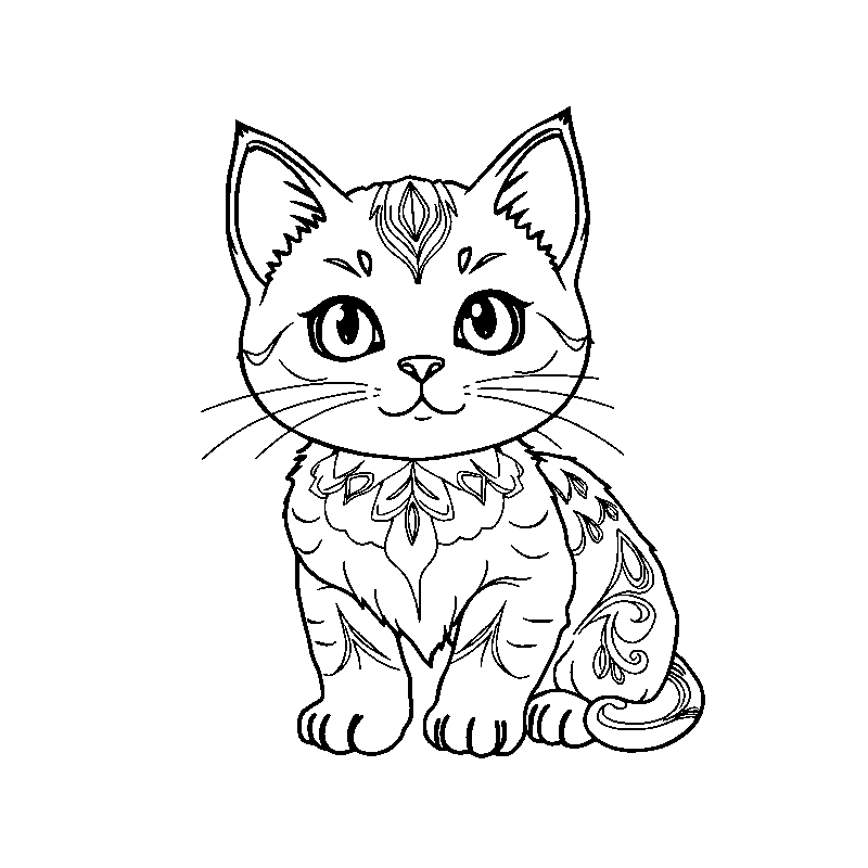Cute Kitty Coloring Fun coloring page