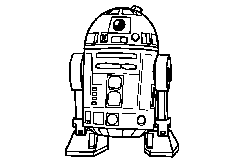 Chibi R2-D2 Adventure coloring page