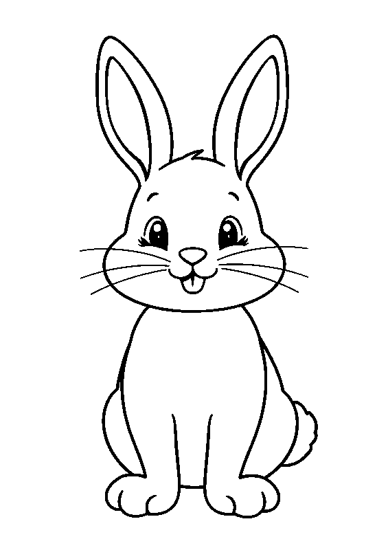 Cute bunny with flowers coloring page