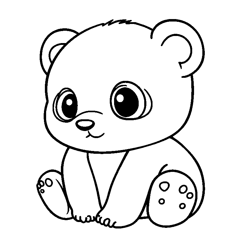 Cute baby panda coloring page