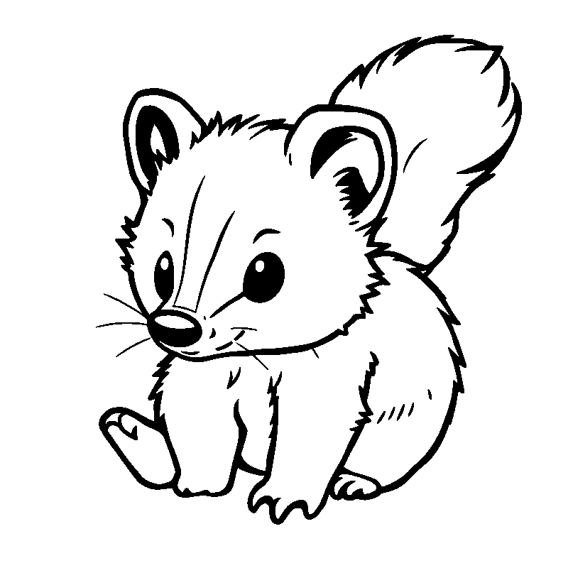 Bébé mouffette adorable coloriage