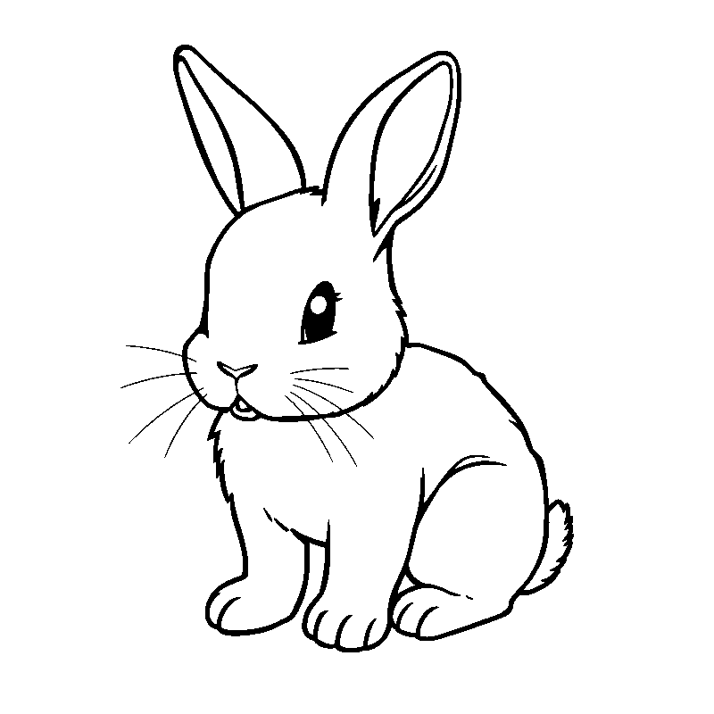 Cute baby rabbit coloring page