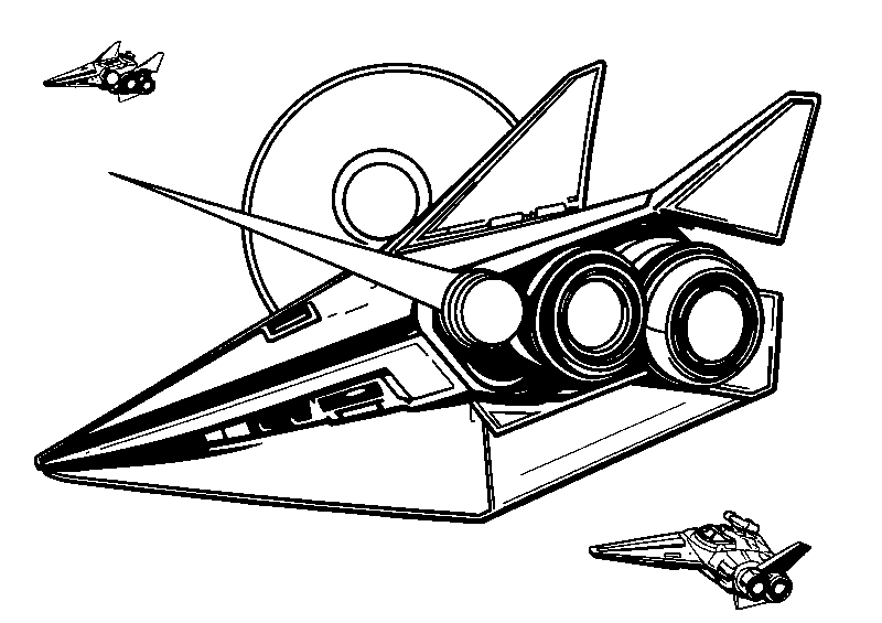 Spaceship Battle Over Death Star coloring page