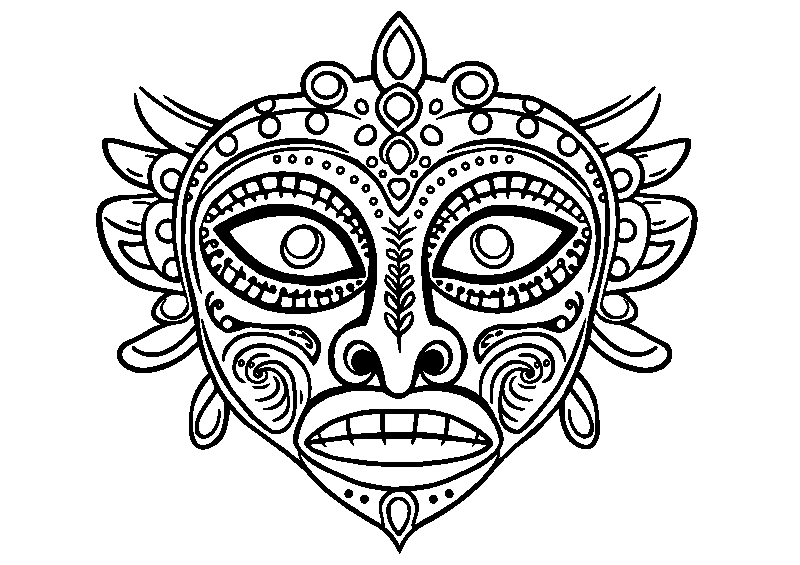 African tribal mask coloring page