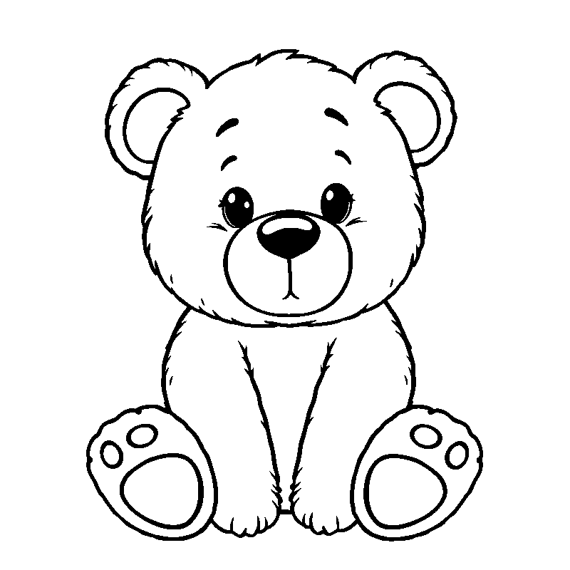 Teddy carino con espressione dolce disegno da colorare