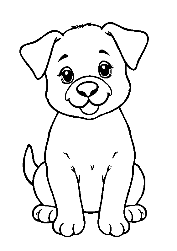 Cute dog with big eyes coloring page