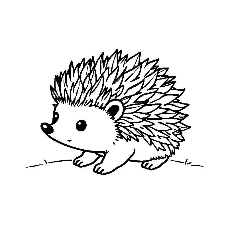Cute baby hedgehog coloring page