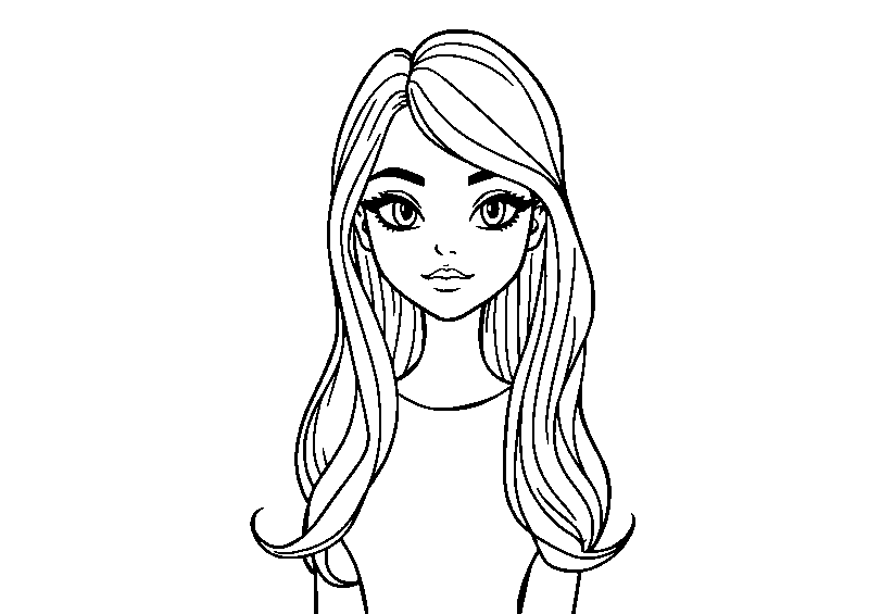 Mina chica de moda parisina dibujo para colorear
