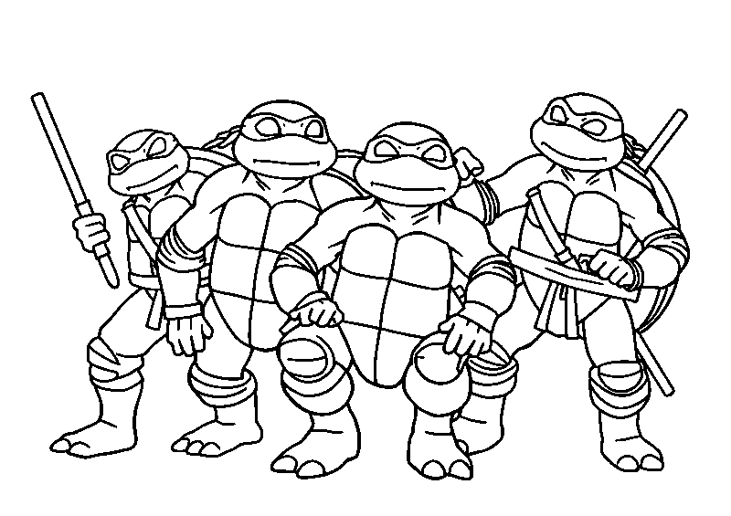 Ninja Turtles Action Heroes coloring page