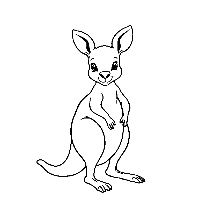 Canguro bebé adorable dibujo para colorear