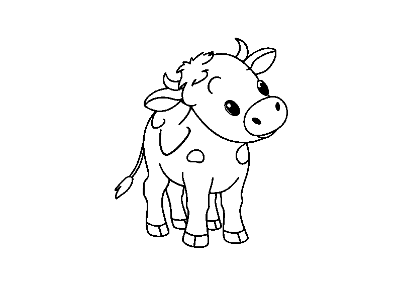 Mignonne petite vache coloriage