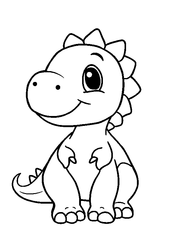 Cute baby dinosaur coloring page