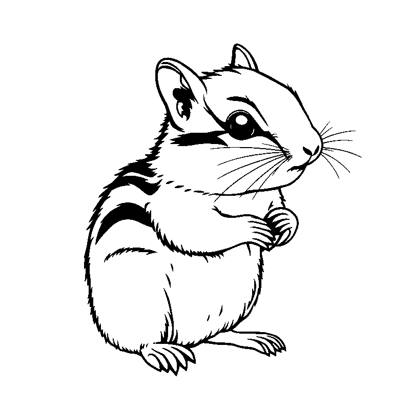 Niedliches baby streifenhörnchen Malvorlage