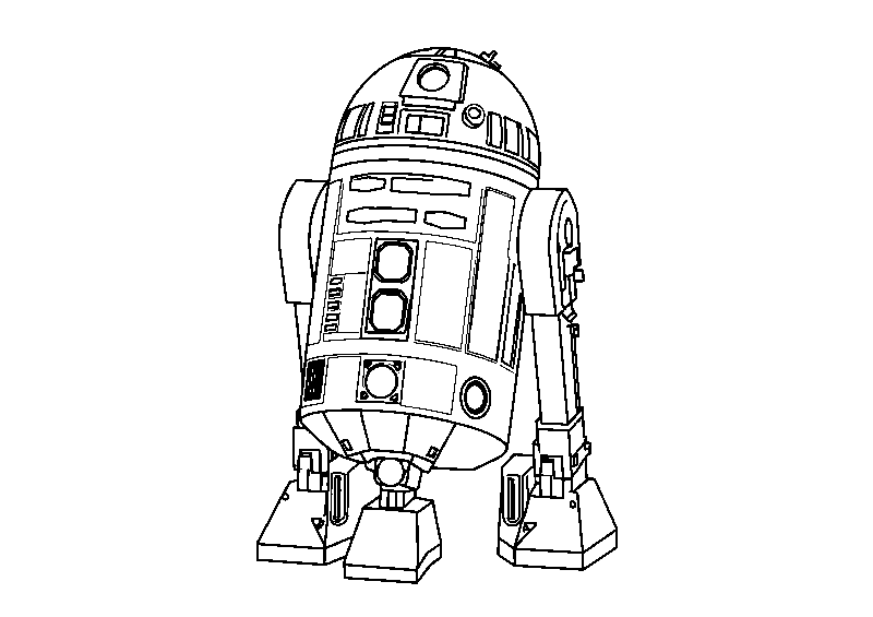 R2-D2 Delivers Message to Leia coloring page