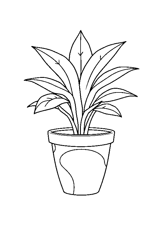 Vaso de planta para colorir página para colorir