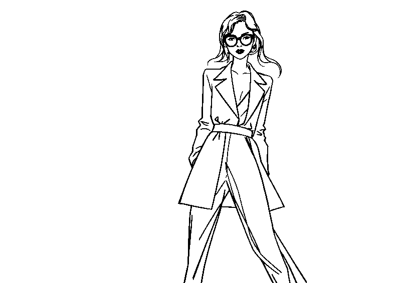 Modella di alta moda disegno da colorare