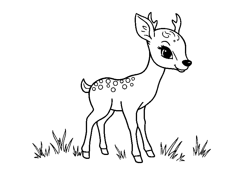 Tenero cerbiatto neonato disegno da colorare