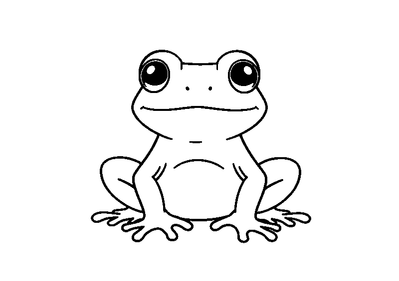 Lindo renacuajo sonriente dibujo para colorear
