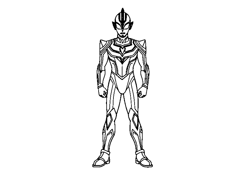 Ultraman x standing pose coloring page