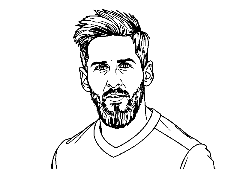 Lionel messi kicking soccer ball coloring page