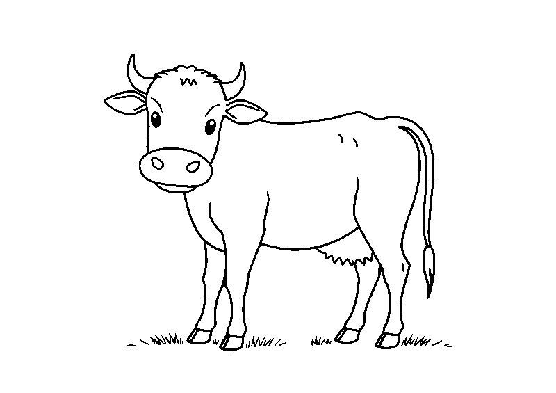 Vaca grande y adorable dibujo para colorear