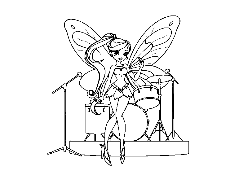Layla de winx club en el escenario dibujo para colorear